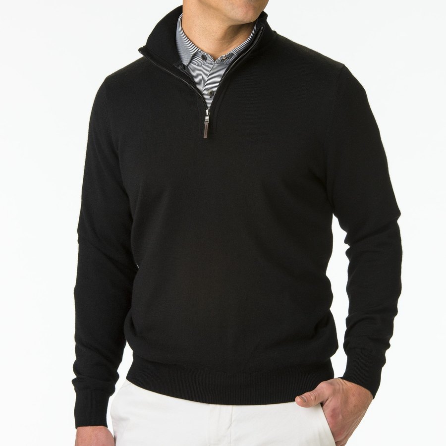 Fairway & Greene Baruffa Merino Quarter-Zip Windsweater
